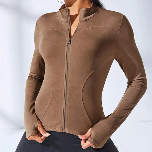 2024 Women's Slim Fit Yoga Jacket – Short Zipper Sports Coat, Body Sculpting Fitness Activewear